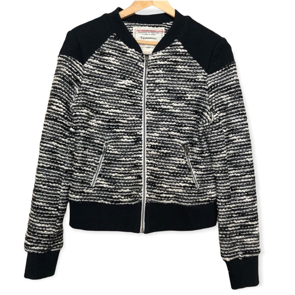 ANTHROPOLOGIE Cartonnier Tweed Bomber Jacket - Picture 2 of 9